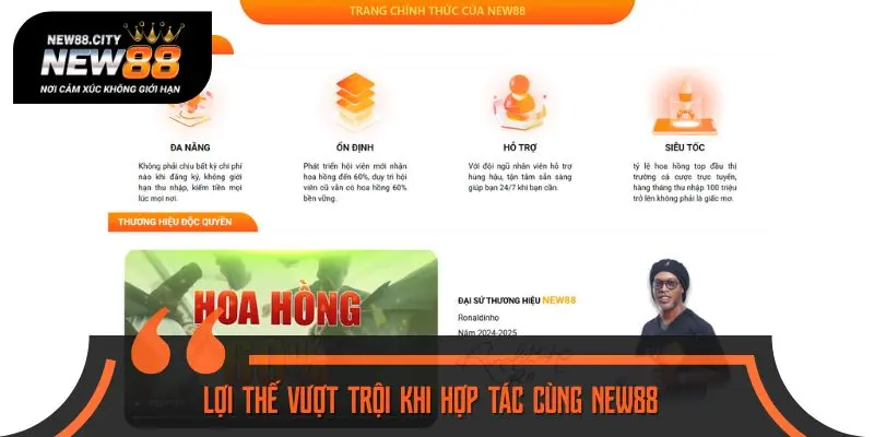 Lợi thế vượt trội khi hợp tác cùng NEW88